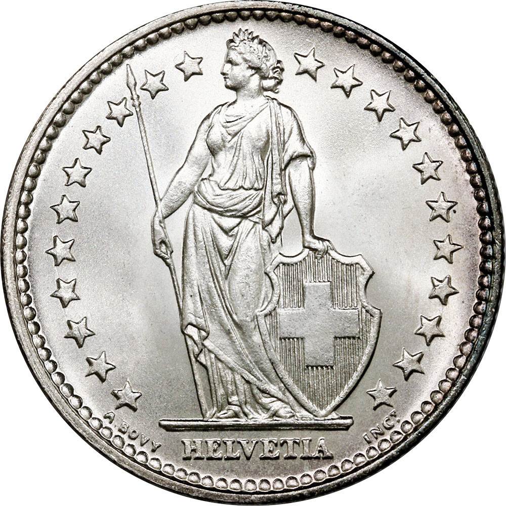 2 Franken, 1921, Stempelglanz