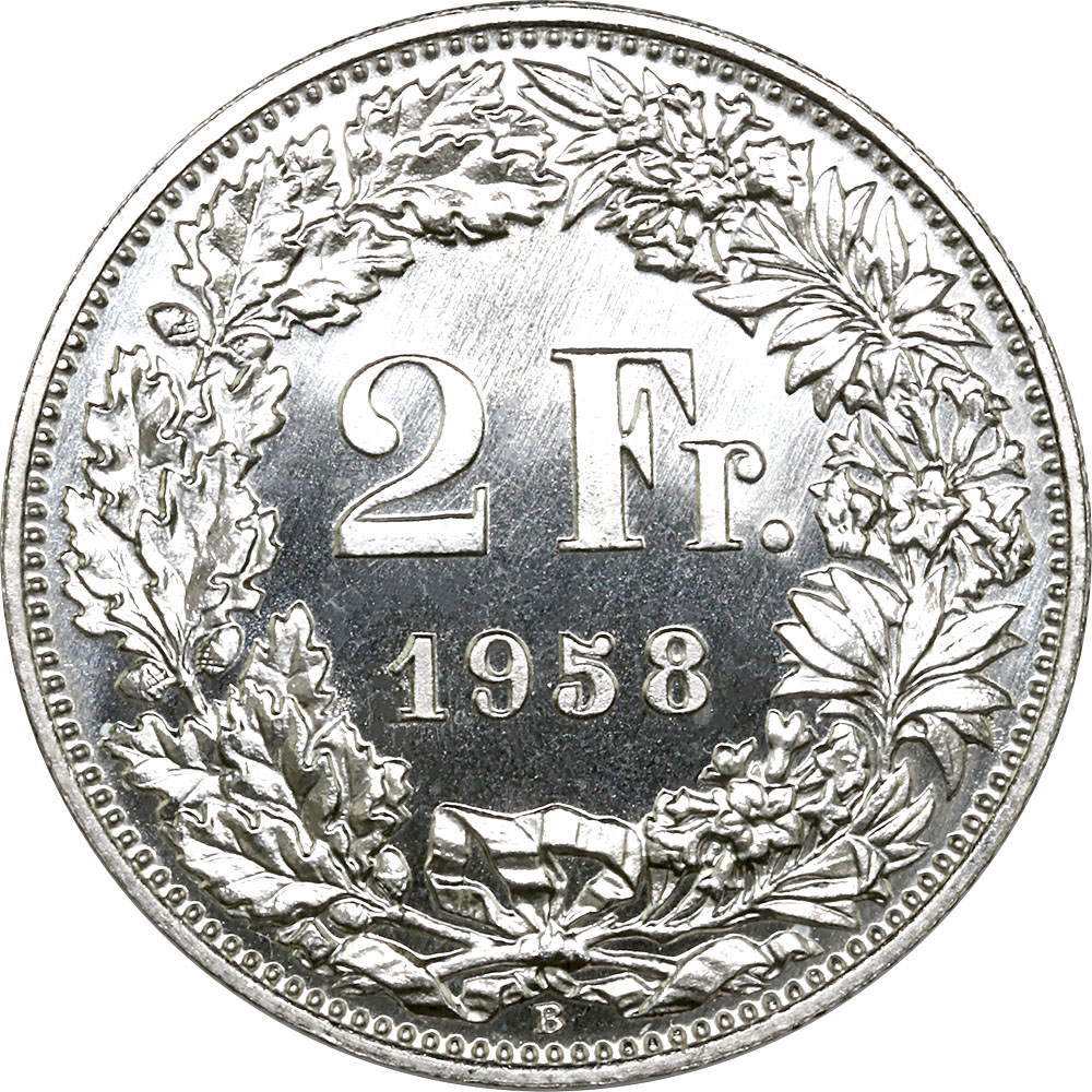 2 Franken, 1958, Erstabschlag