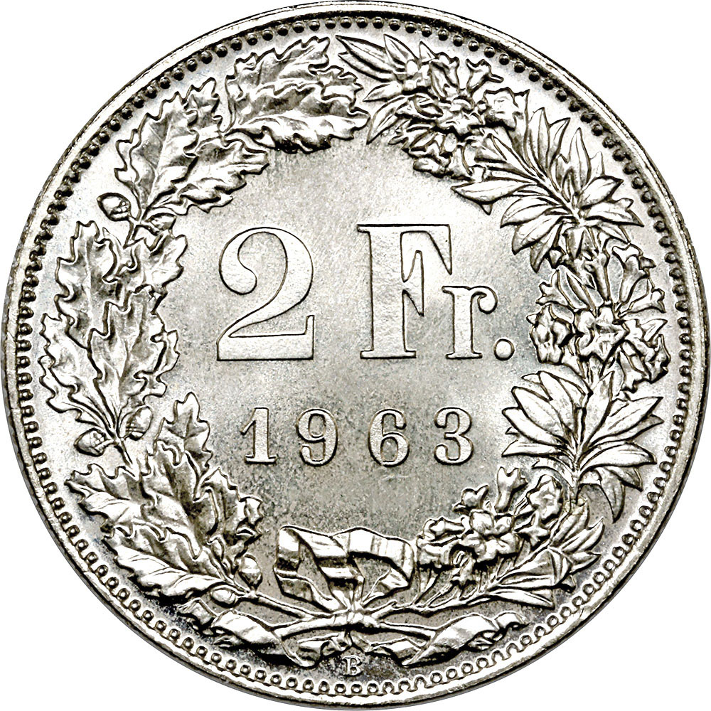 2 Franken, 1963, Stempelglanz