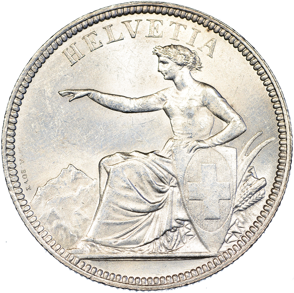 5 Franken, 1874, fast unzirkuliert