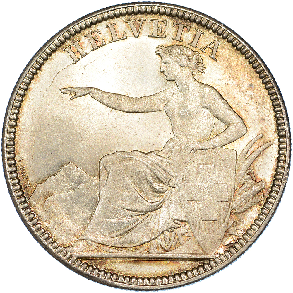 5 Franken, 1874, Stempelglanz, B (Bern)