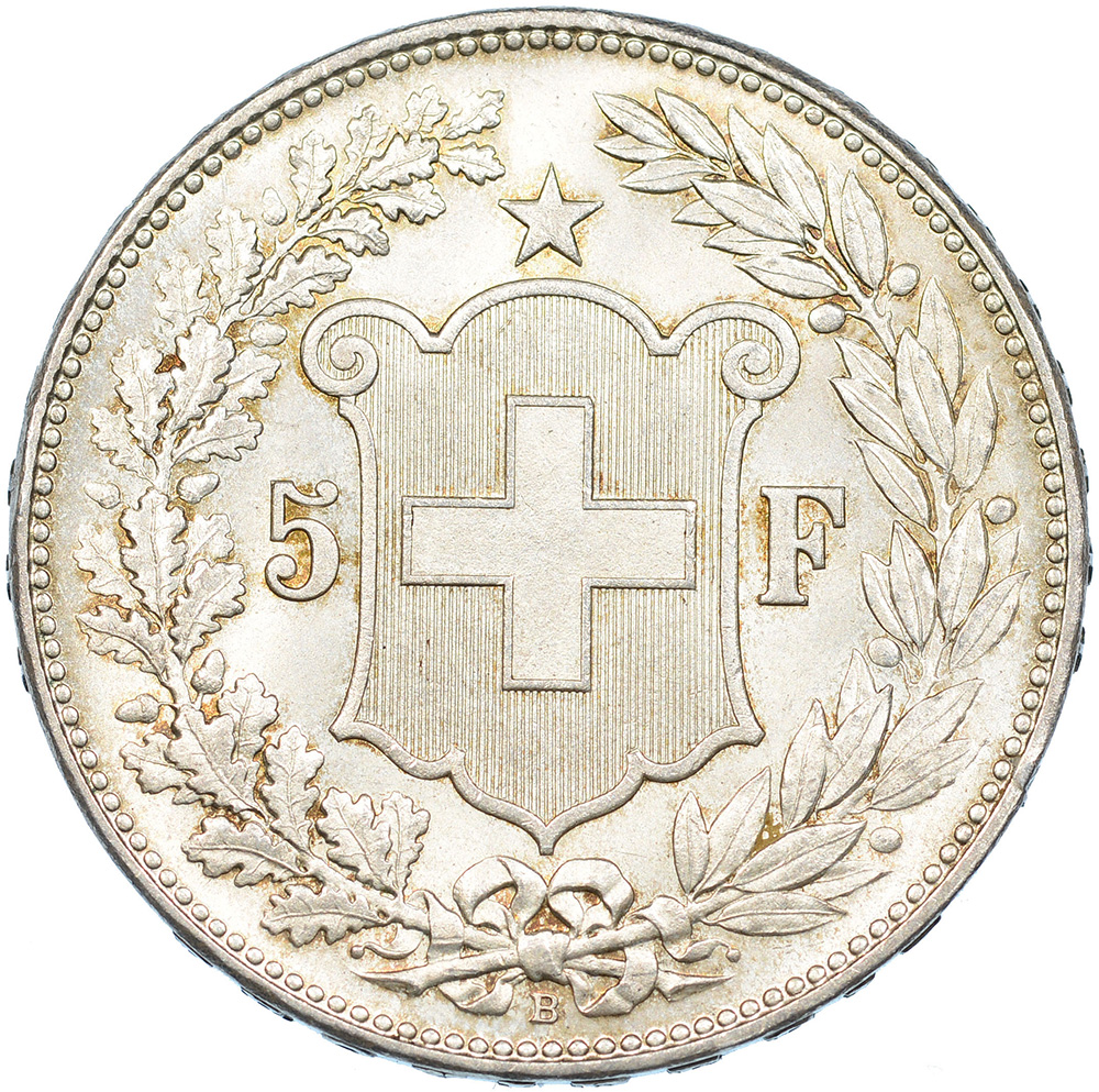 5 Franken, 1907, unz/stgl