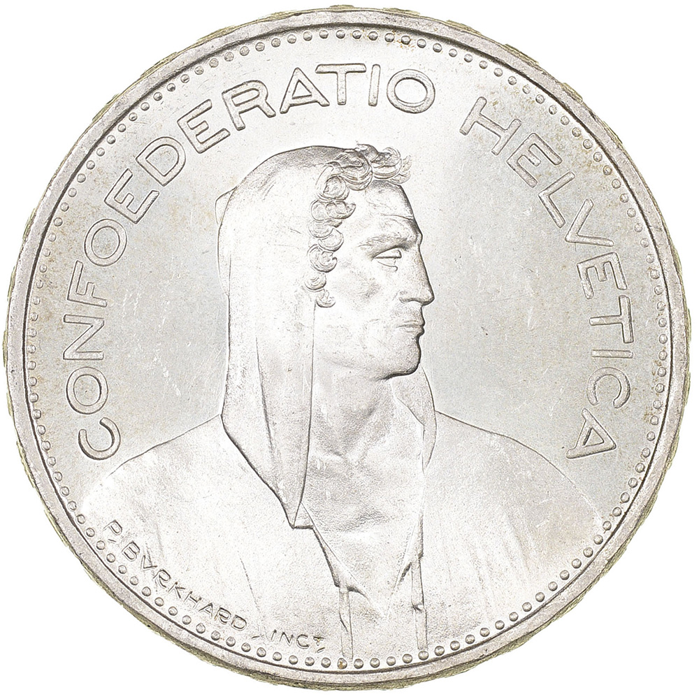 5 Franken, 1939, unz/stgl