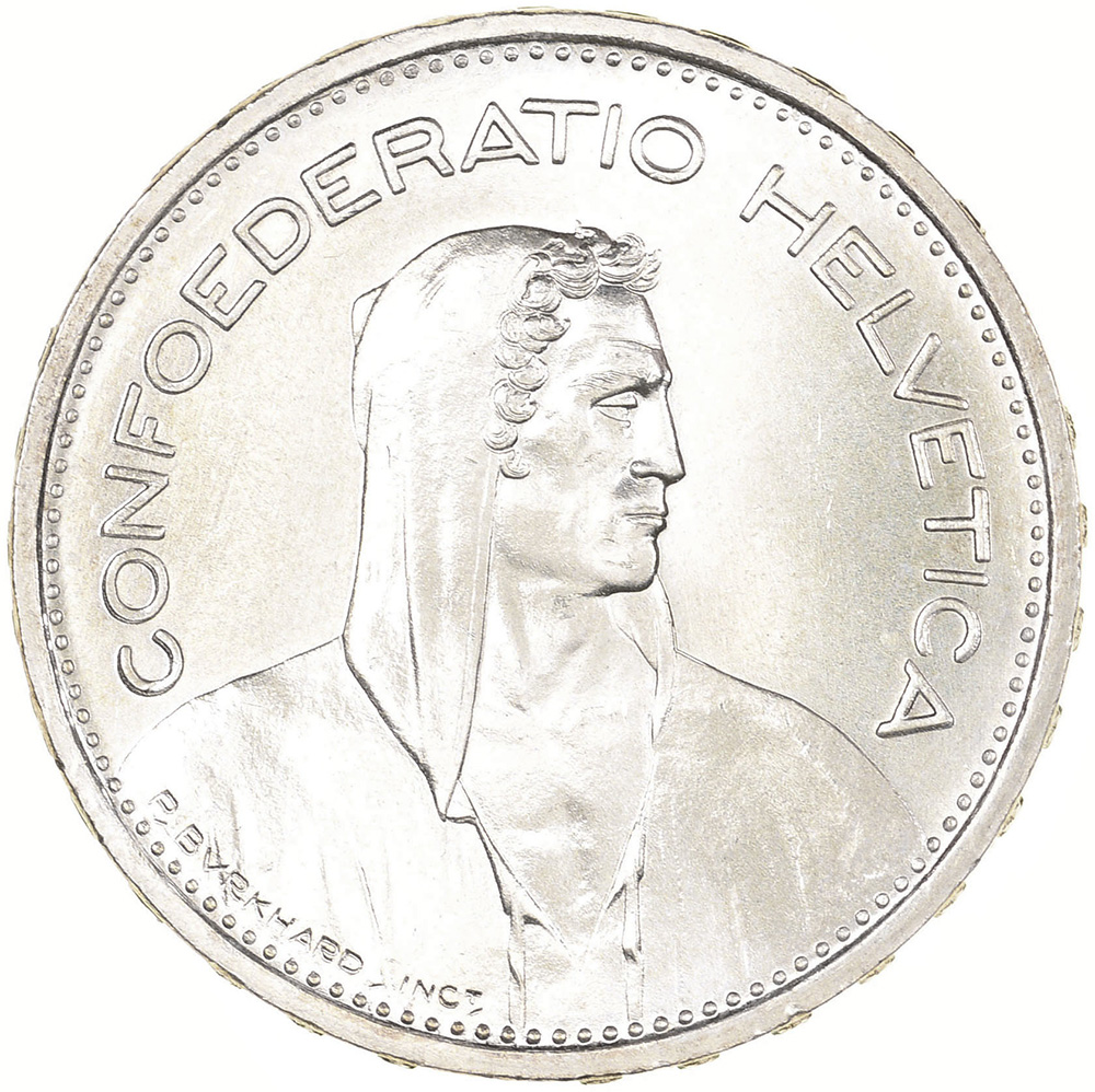 5 Franken, 1950, Stempelglanz