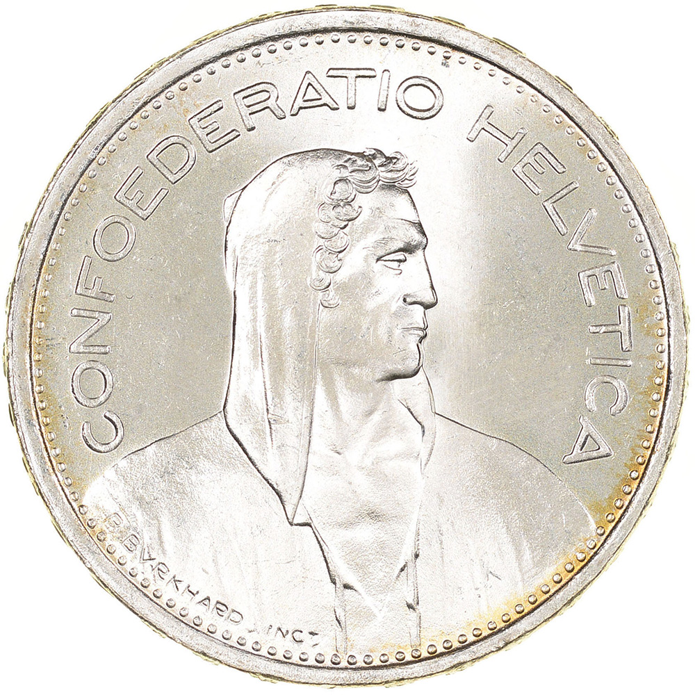 5 Franken, 1954, Stempelglanz