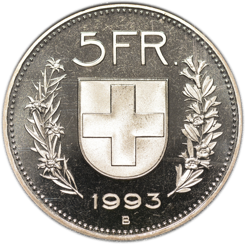 5 Franken, 1993, Stempelglanz