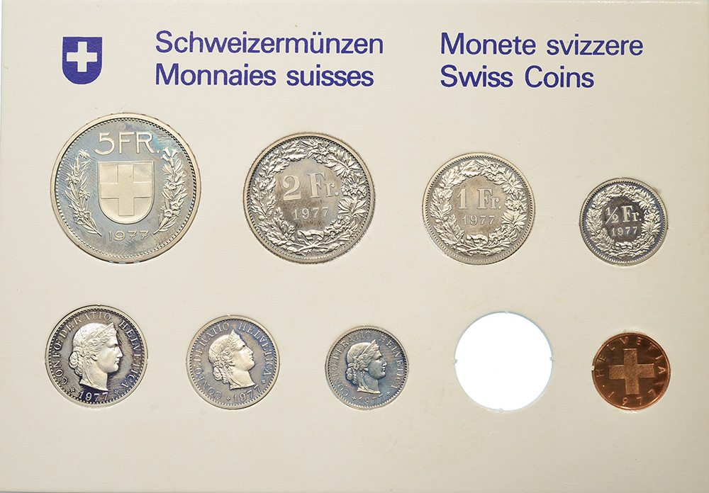 Münzensatz, 1977, Stempelglanz, Kupfer/Nickel
