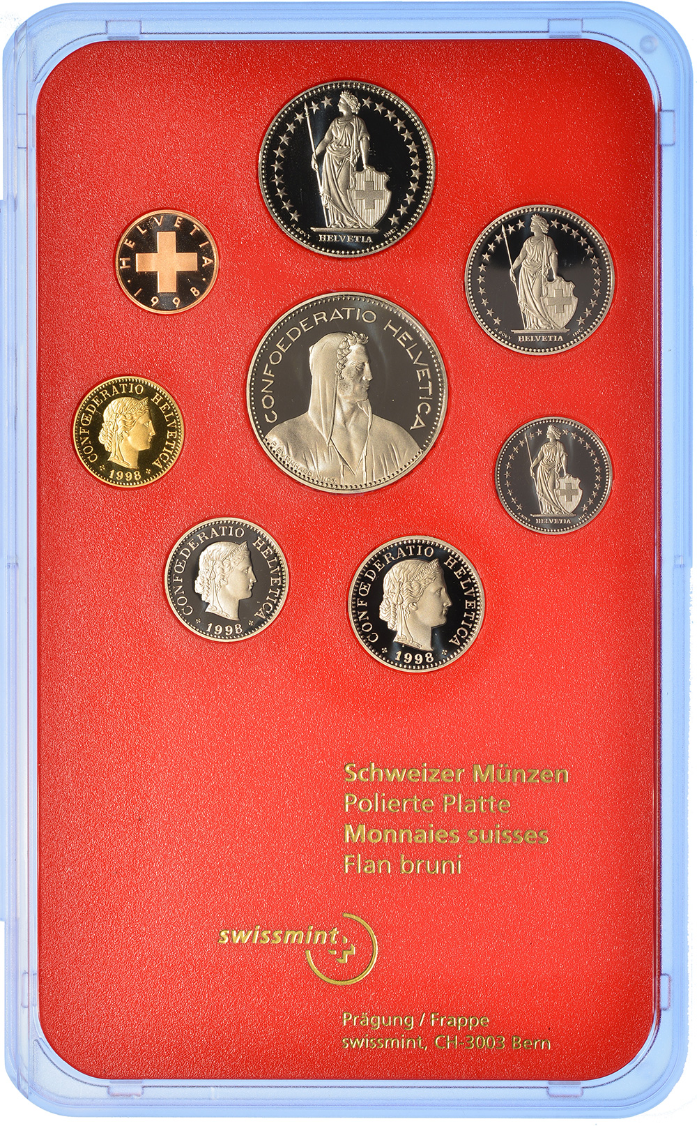 Münzensatz, 1998, Polierte Platte, Kupfer/Nickel