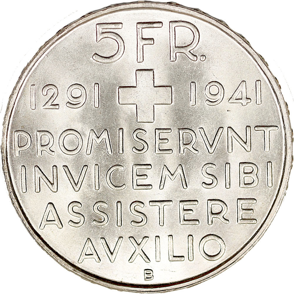 5 Franken, 1941, Stempelglanz, Bundesfeier