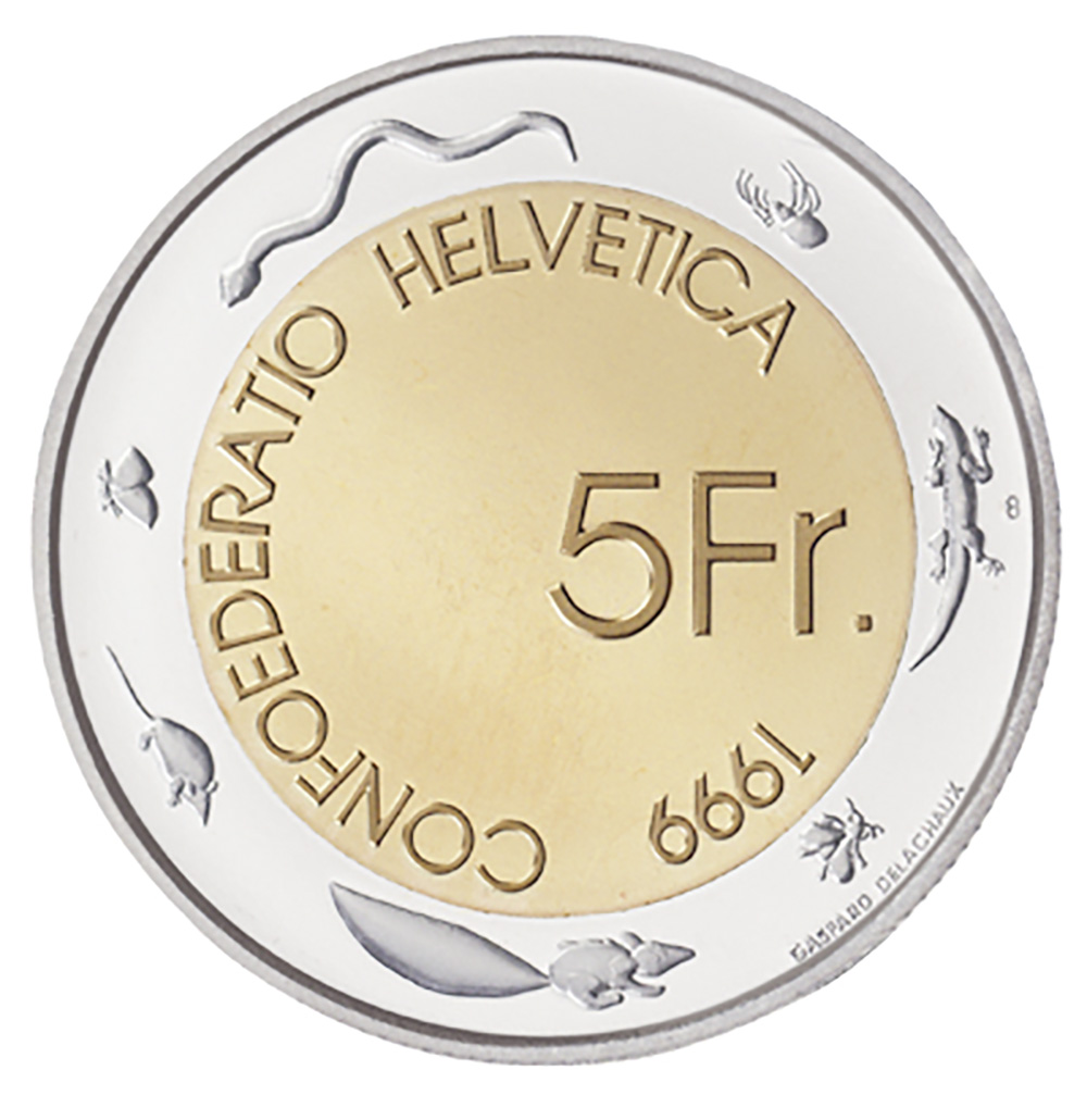 5 Franken, 1999, Polierte Platte, Fête des Vignerons