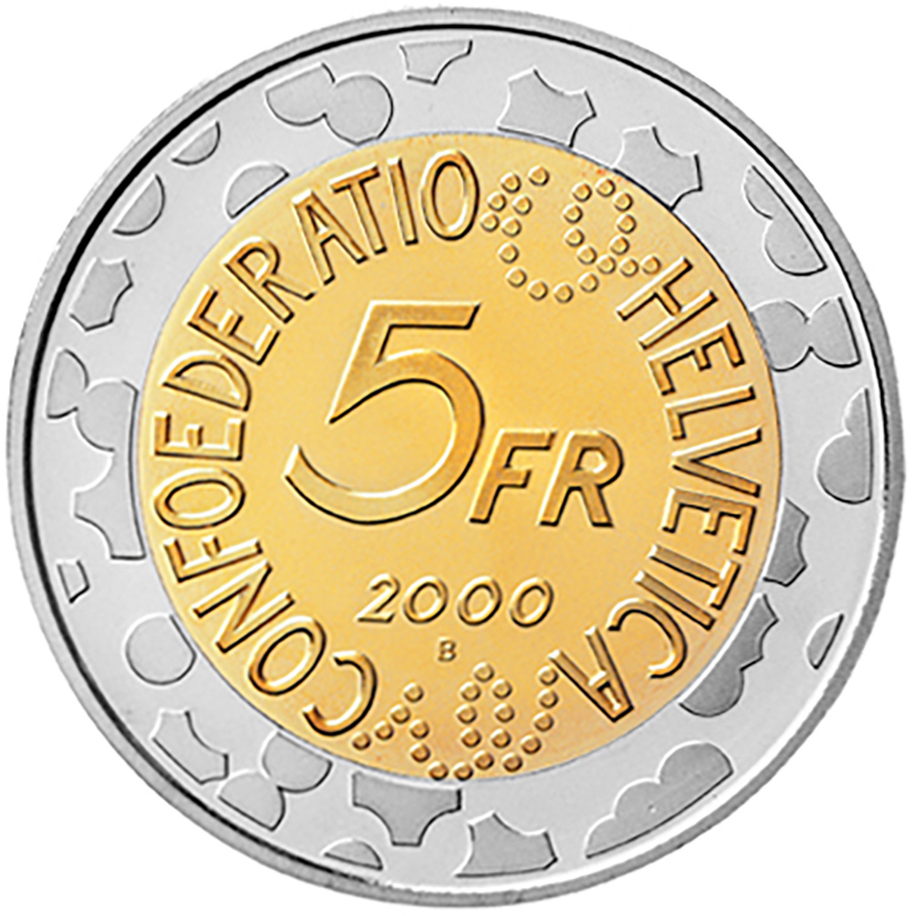 5 Franken, 2000, Polierte Platte, Basler Fasnacht