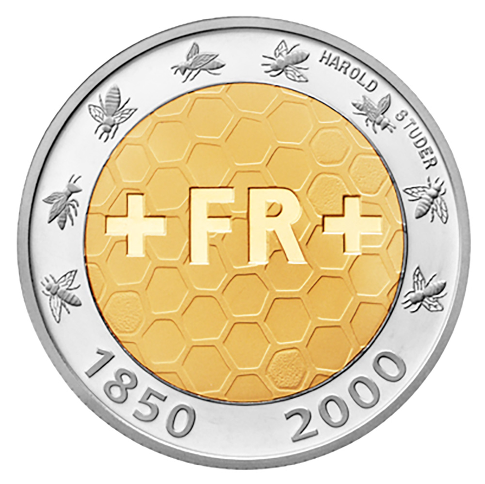 5 Franken, 2000, Polierte Platte, 150 Jahre CH-FR
