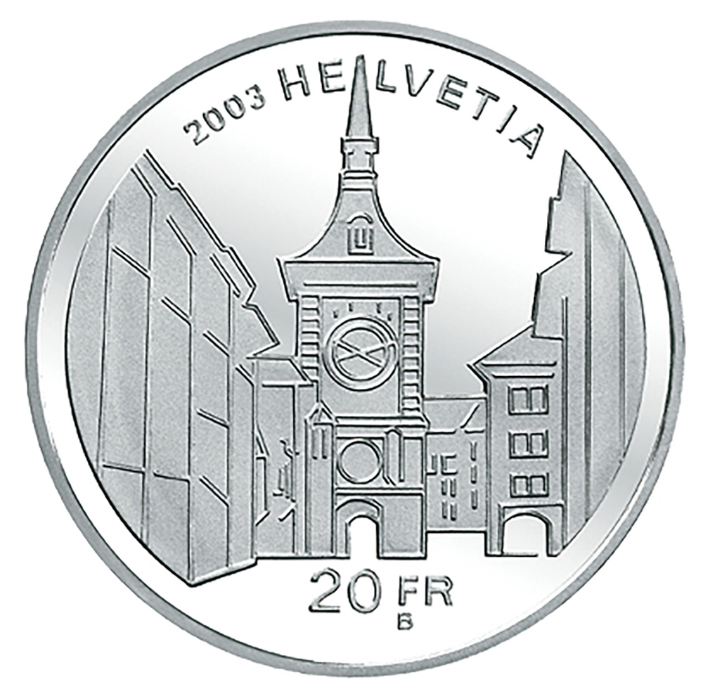 20 Franken, 2003, Polierte Platte, Berner Altstadt