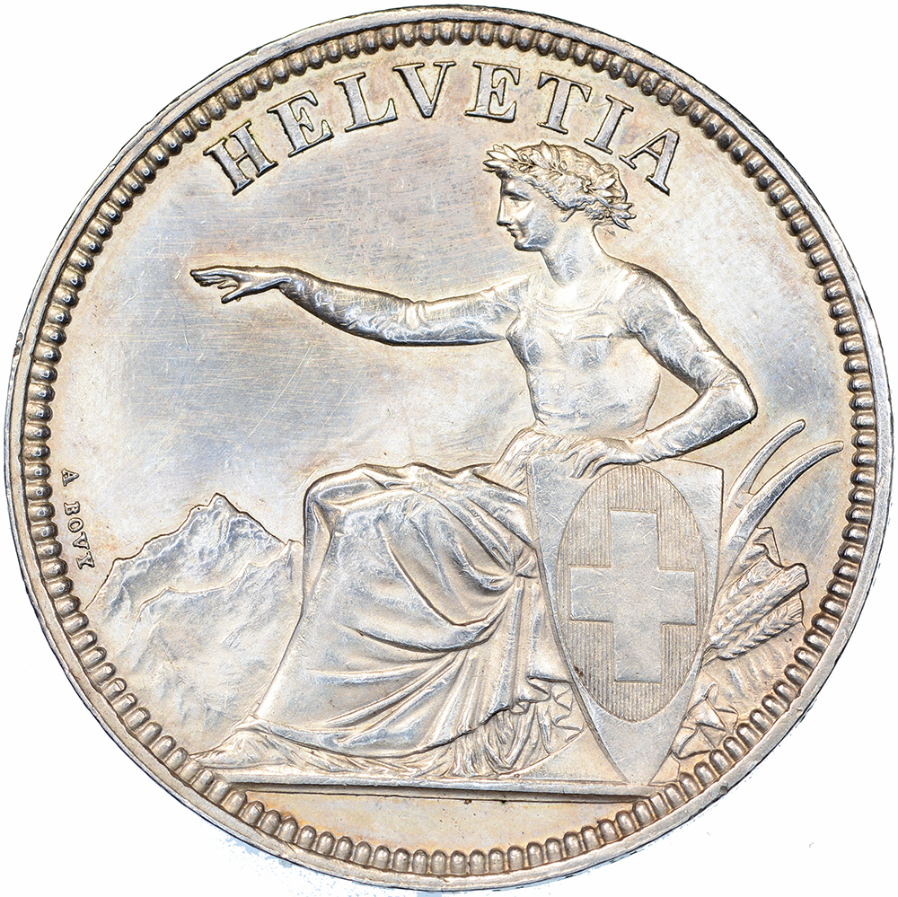 5 Franken, 1855, fast unzirkuliert