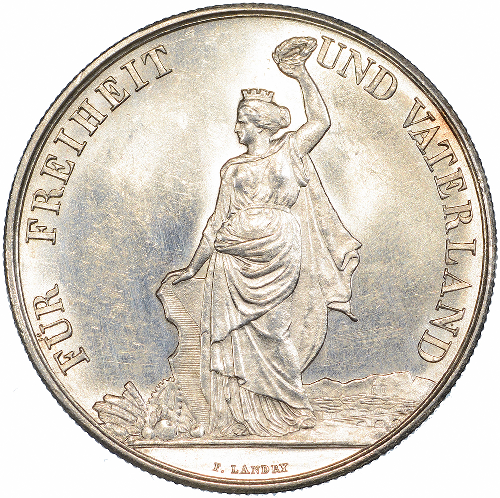 5 Franken, 1872, fast unzirkuliert, Zürich