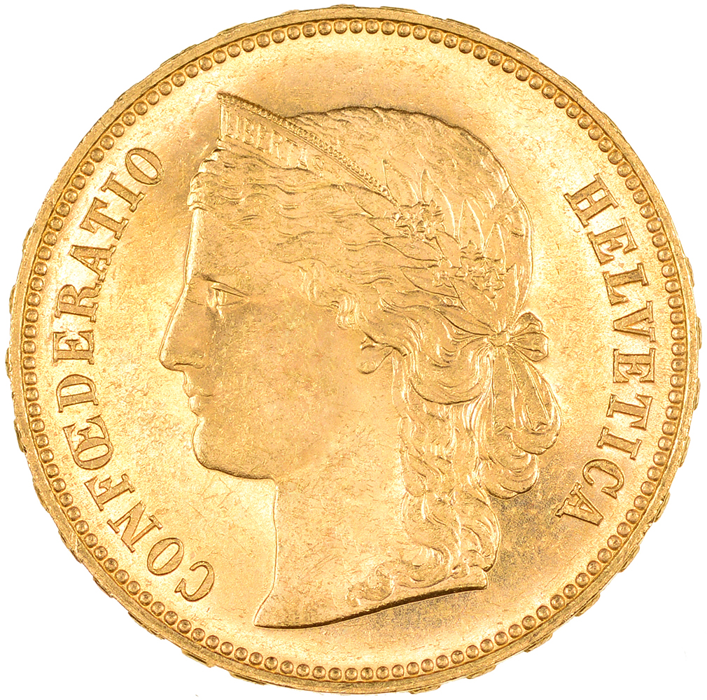 20 Franken, 1894, unz/stgl, Helvetia