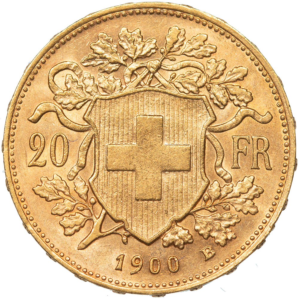 20 Franken, 1900, unz/stgl, Vreneli