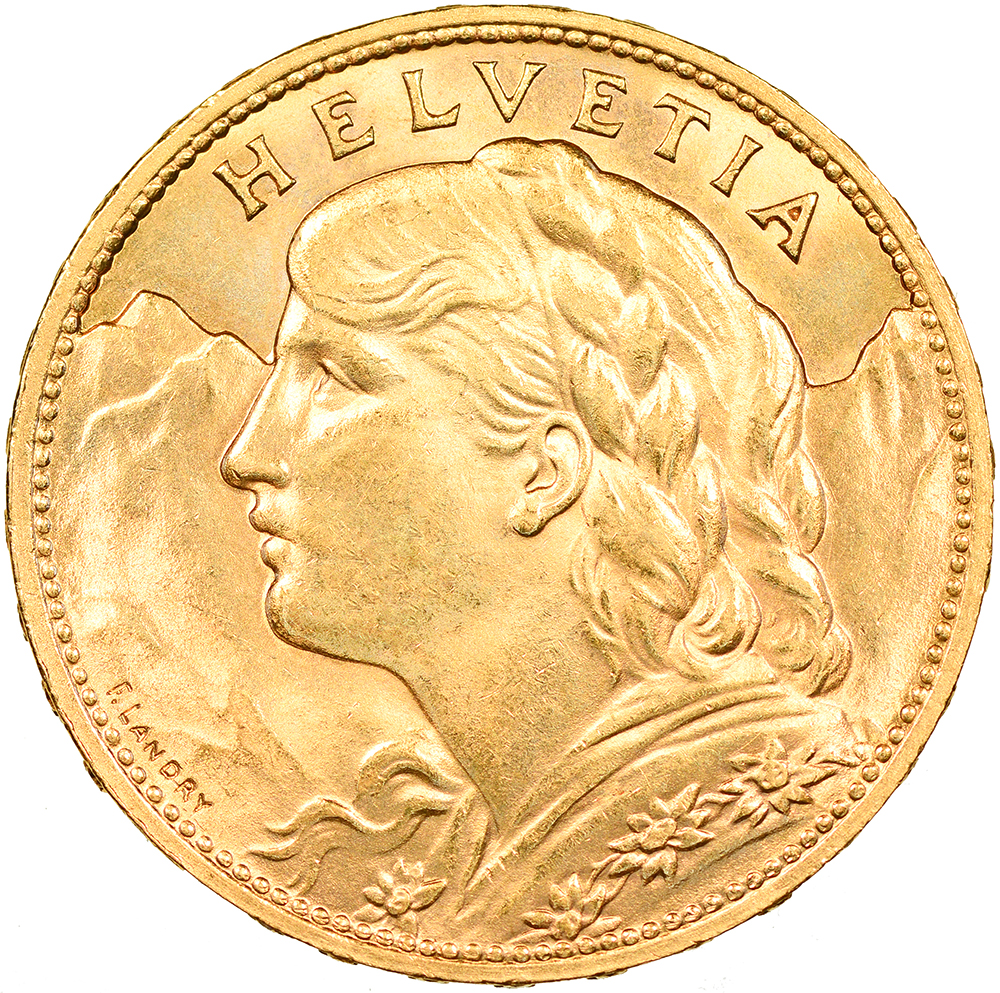 100 Franken, 1925, unz/stgl