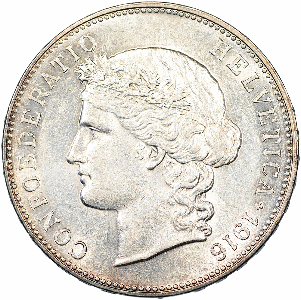 5 Franken, 1916, unzirkuliert