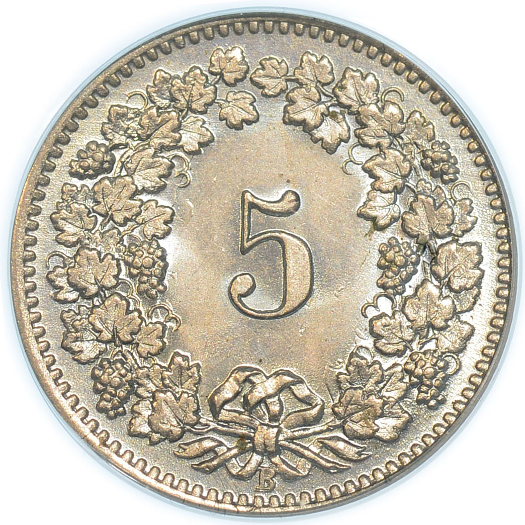 5 Rappen, 1907, MS 66