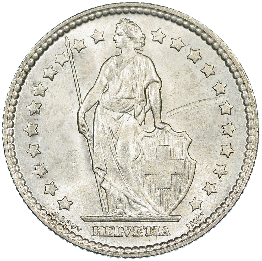1 Franken, 1909, Stempelglanz, Fremdkörper