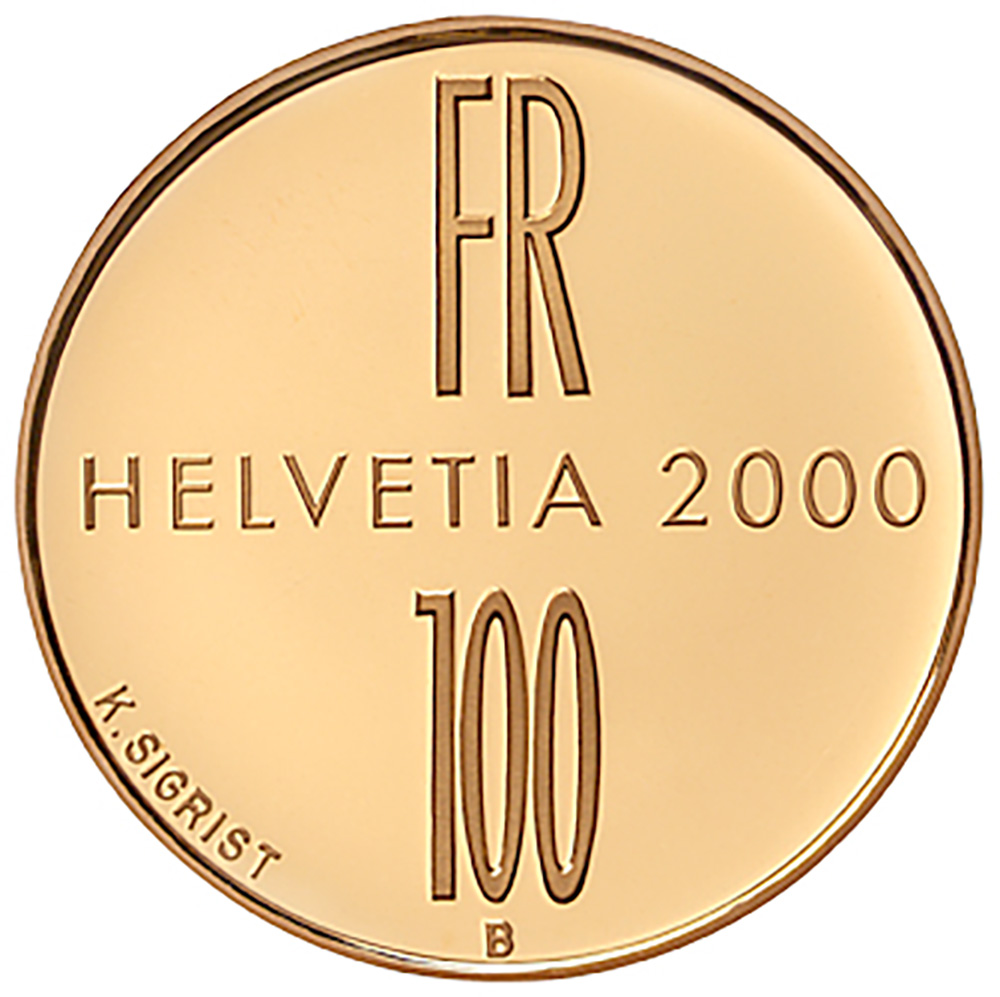100 Franken, 2000, Polierte Platte, Messias