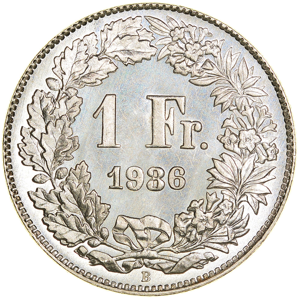1 Franken, 1936, Erstabschlag