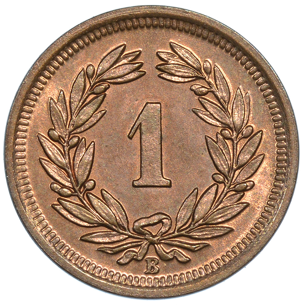 1 Rappen, 1924, 1925 über 1924, Stempelglanz