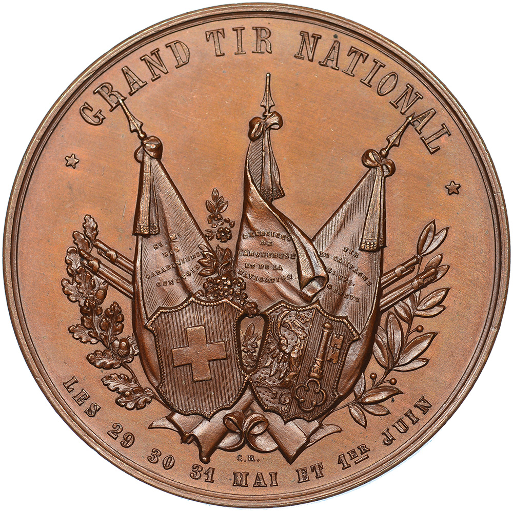 Genève, Genève, Grand tir national, 1884, stgl, Bronze, 626c
