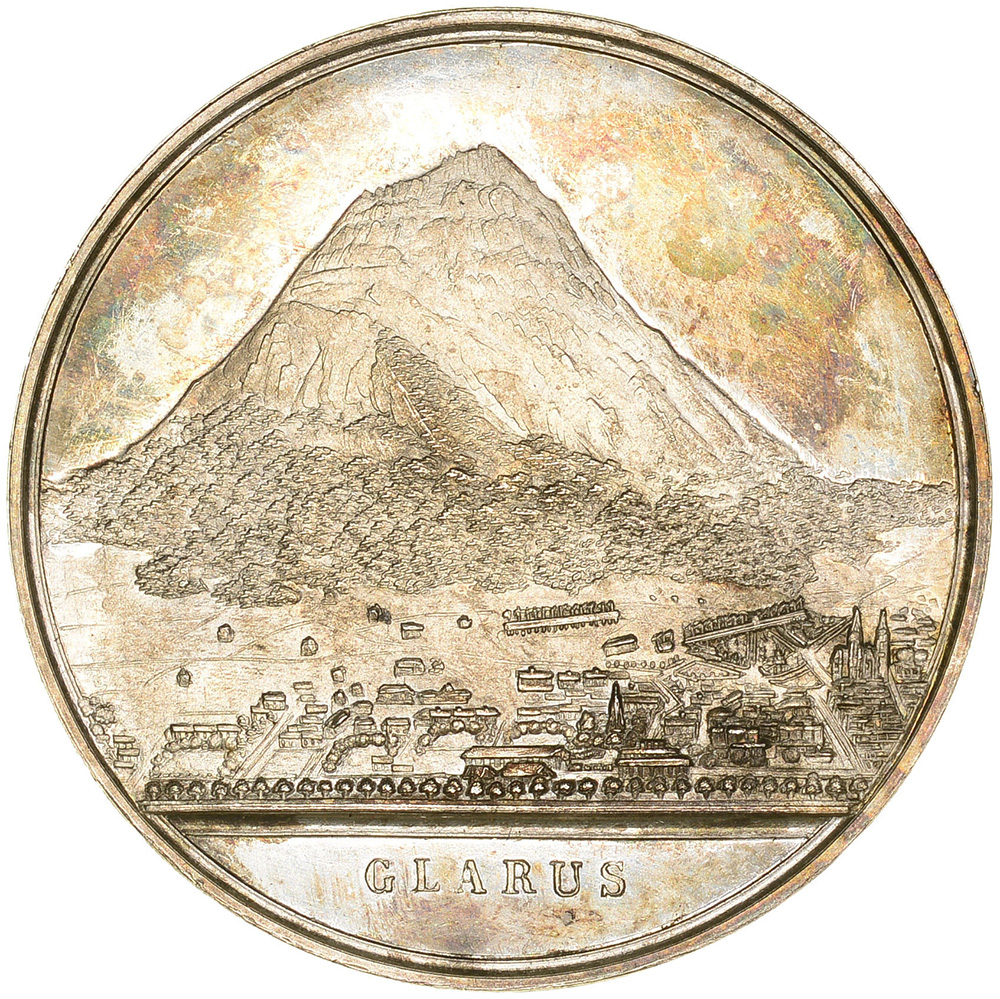 Glarus, Glarus, Eidgenöss. Schützenfest, 1892, stgl, Silber, 820a