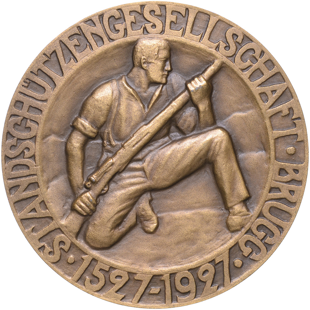 Aargau, Brugg,  Standschützengesellschaft, 1927, stgl, Bronze