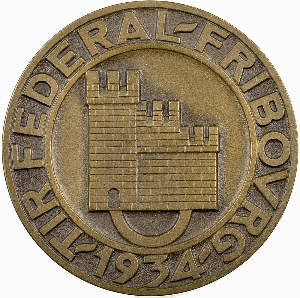 Freiburg, Fribourg,  Eidgenöss. Schützenfest, 1934, unz/stgl, Bronze