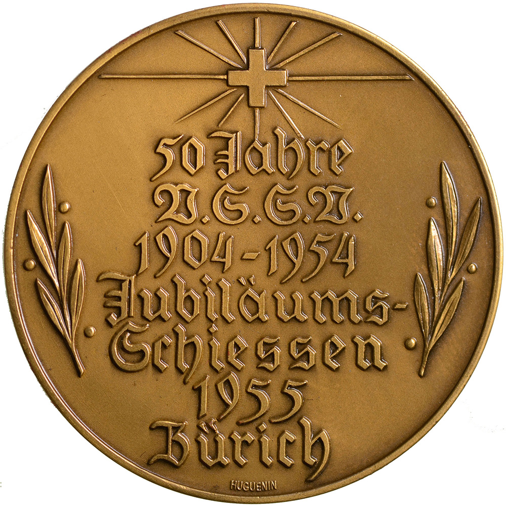 Zürich, Zürich,  Jubiläumsschiessen, 1955, stgl, Bronze