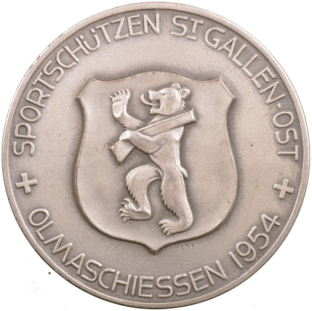 St. Gallen, St. Gallen,  Sportschützen, 1954, stgl, Silber