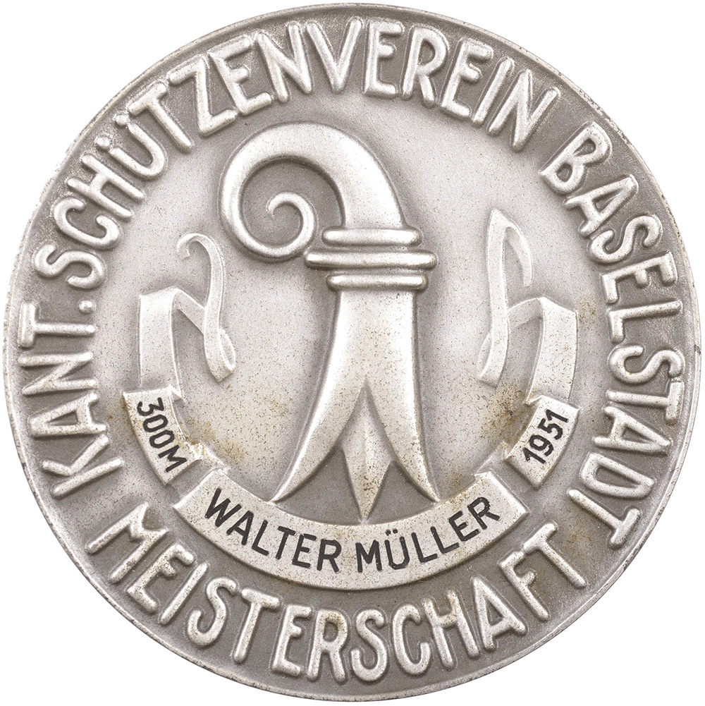 Basel, Meisterschaft,  Kantonalschützenverein, 1951, stgl, Silber