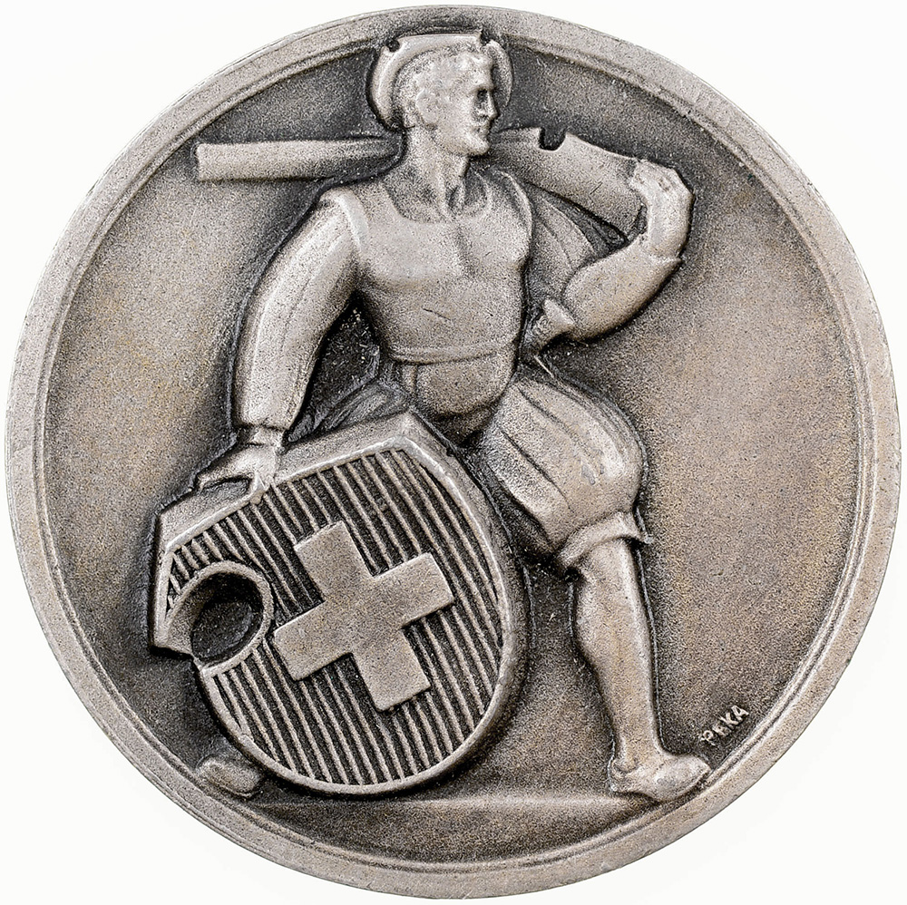 Div. Medaillen, S.V.S.E.,  Schützenverband, 1947, stgl, Br versilbert