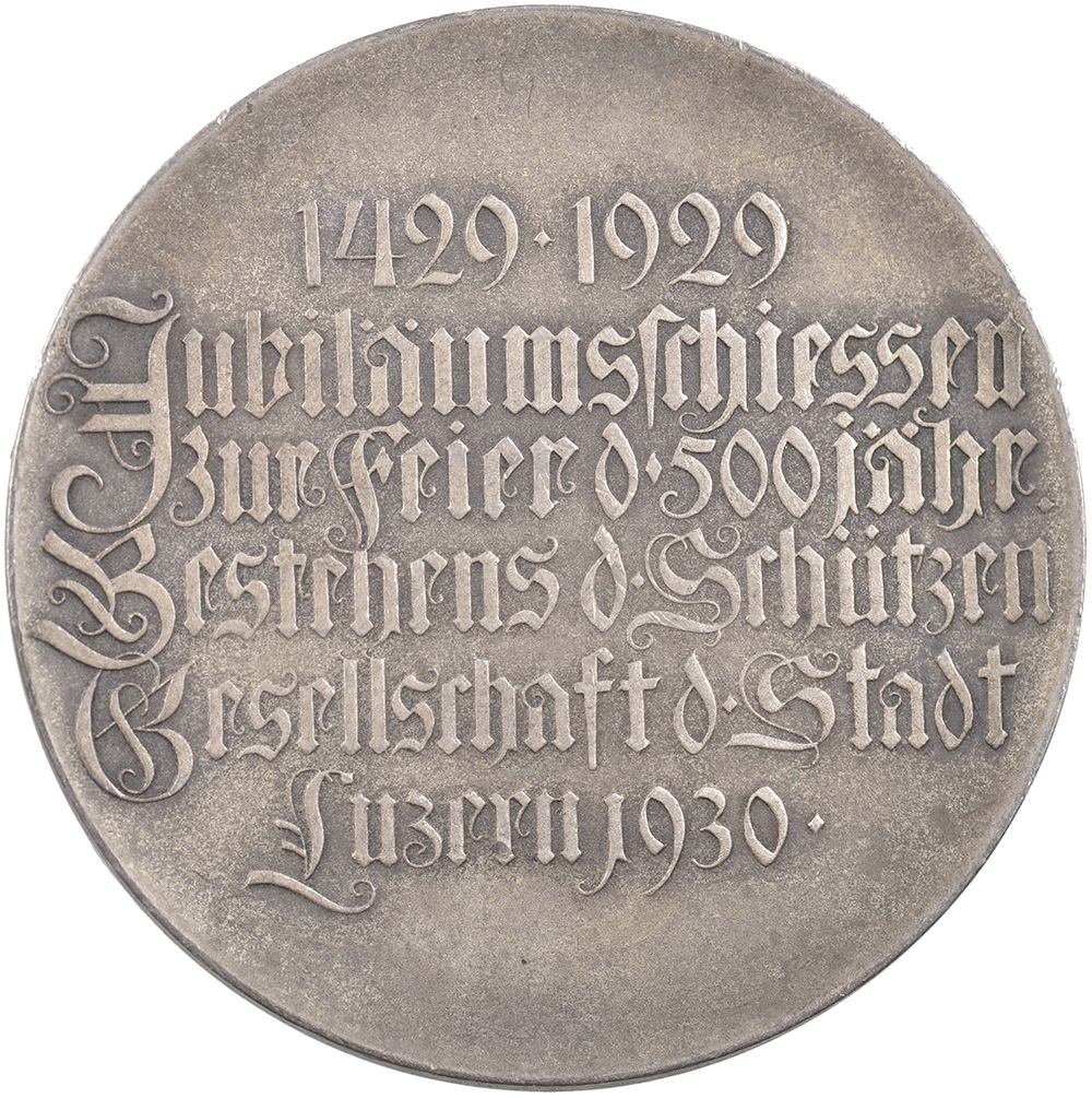 Luzern, Luzern,  Jubiläumsschiessen, 1930, unz/stgl, Silver