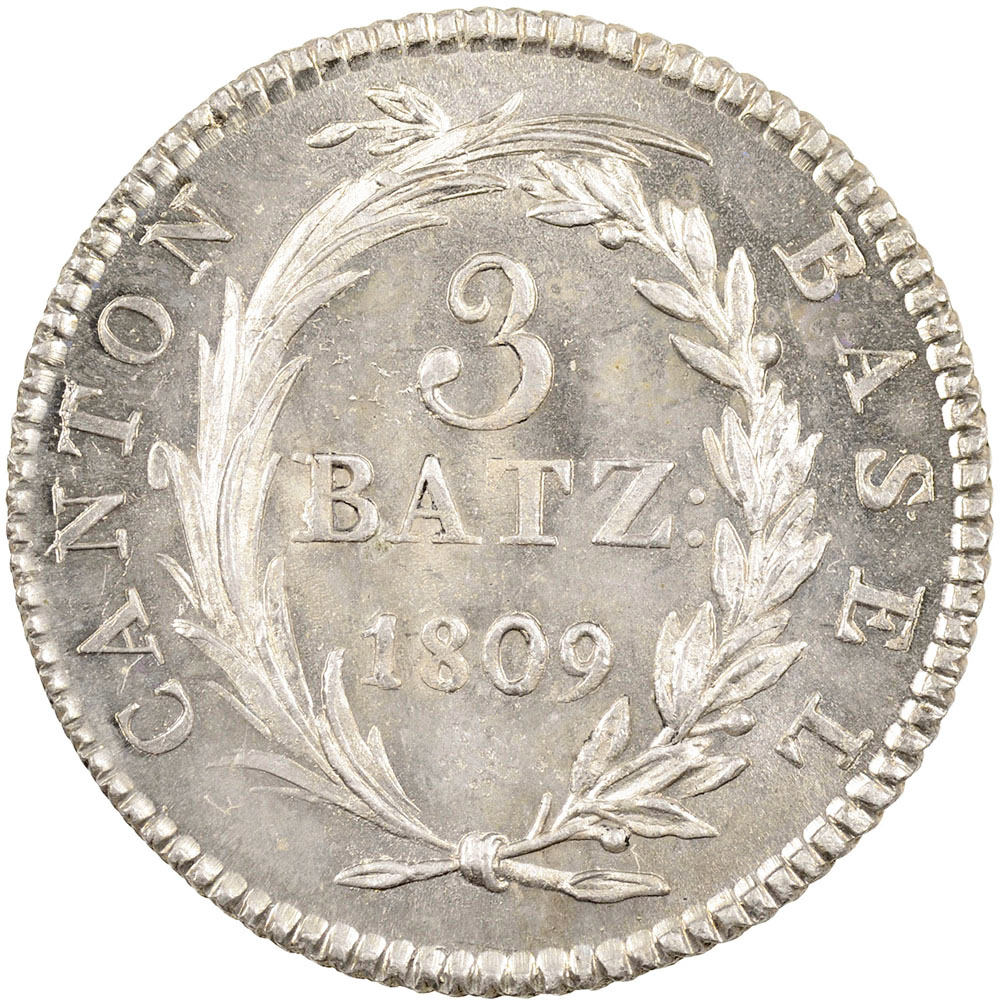 Basel, 3 Batzen, 1809, stgl