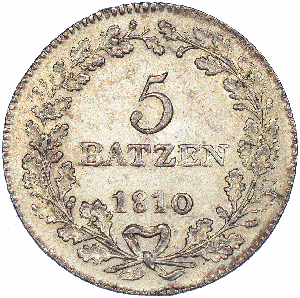 Aargau, 5 Batzen, 1810, unz-