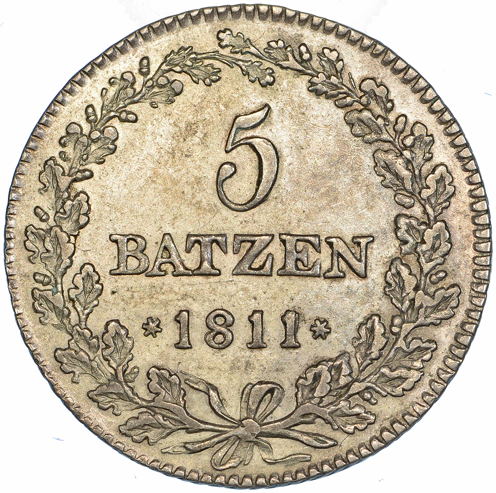 Aargau, 5 Batzen, 1811, unz-