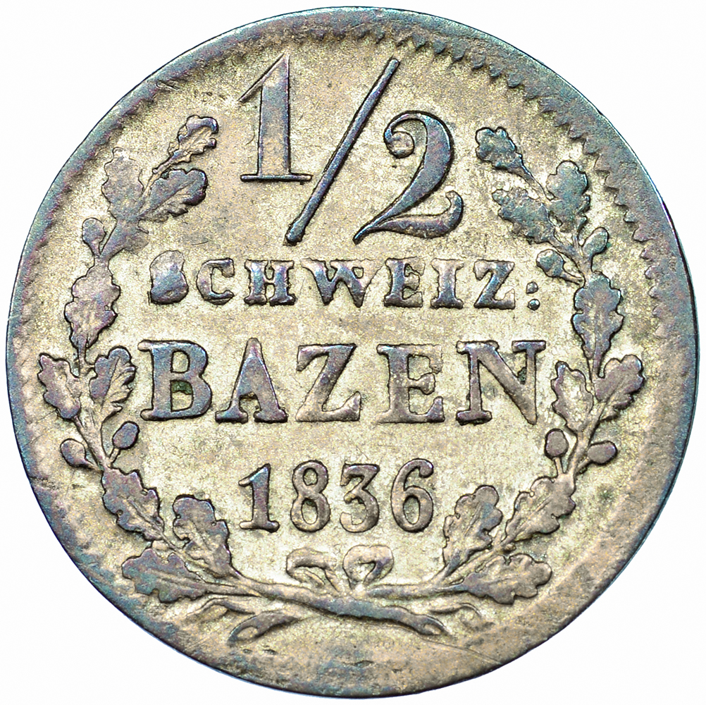 Graubünden, 1/2 Batzen, 1836, vz