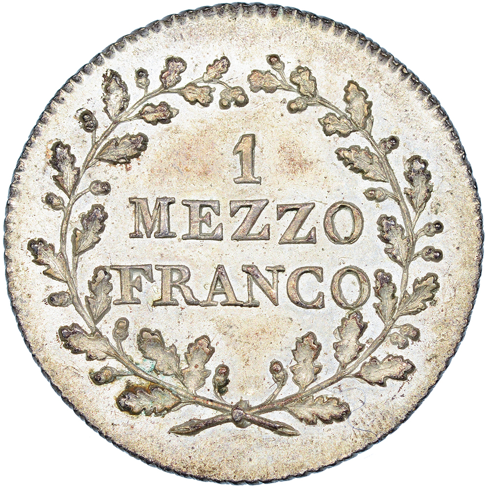 Ticino, 1/2 Franken, 1835, unz/stgl