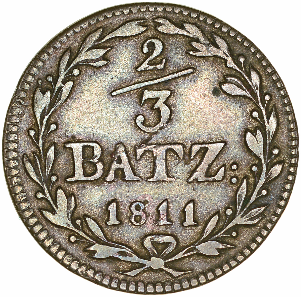 Schwyz, 2/3 Batzen, 1811, ss-vz