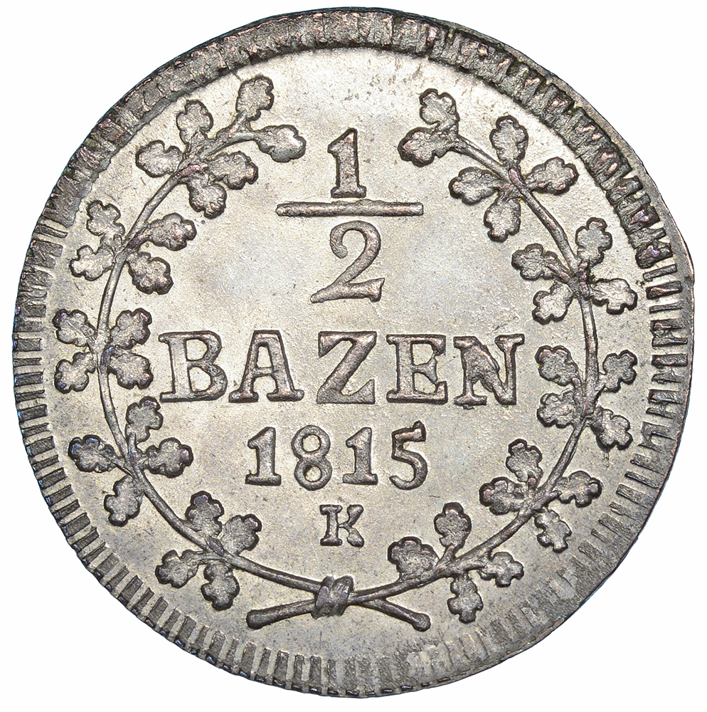 St. Gallen, 1/2 Batzen, 1815, unz/stgl