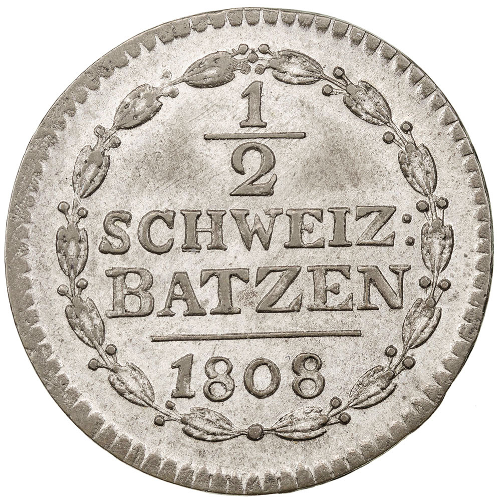 Thurgau, 1/2 Batzen, 1808, unz/stgl