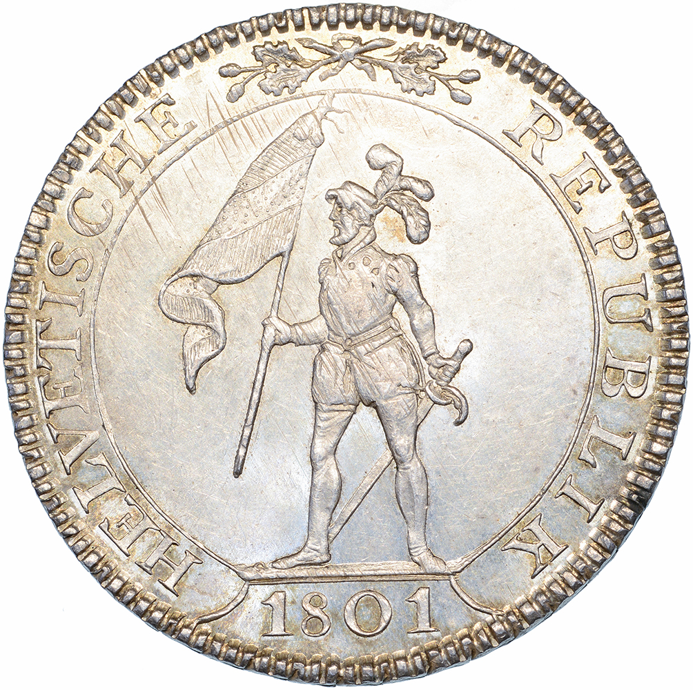Helv. Republik, 4 Franken, 1801, unz/stgl