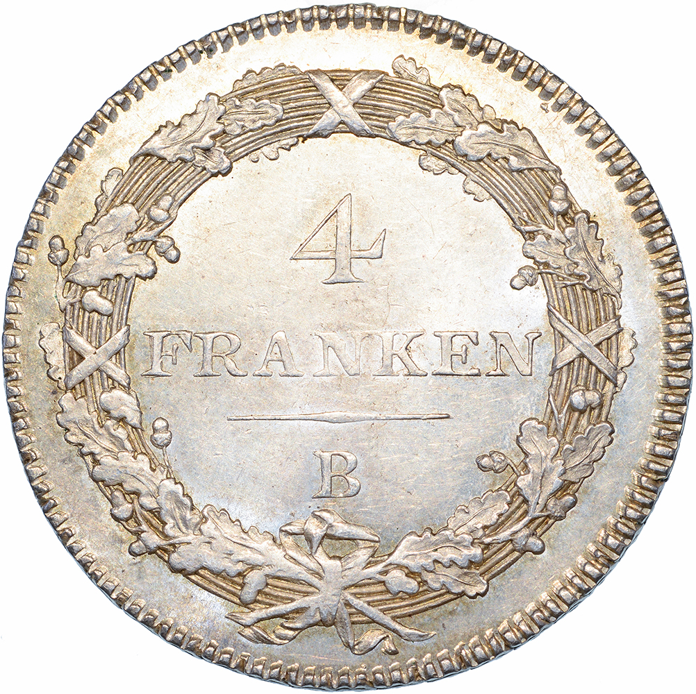 Helv. Republik, 4 Franken, 1801, unz/stgl