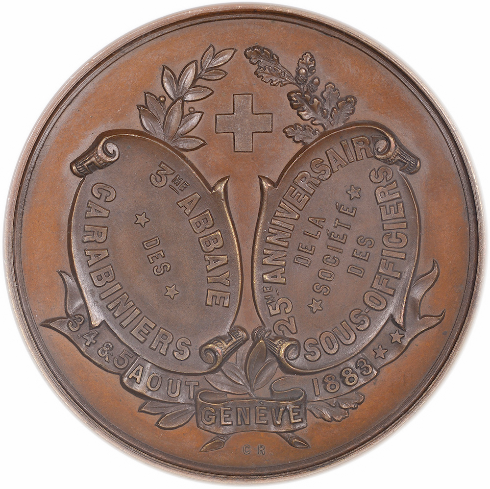 Genève, Genève,  Abbaye des Carabiniers, 1883, stgl, Bronze