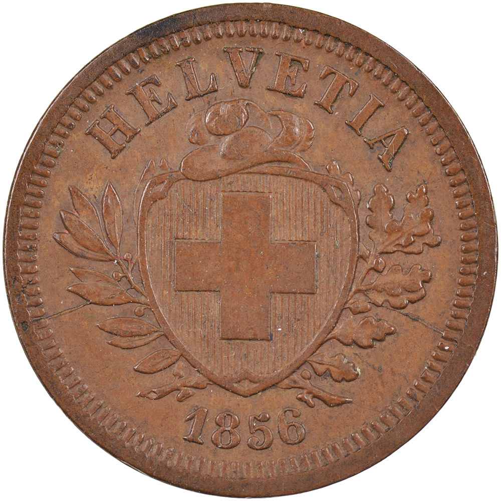 1 Rappen, 1856, fast unzirkuliert