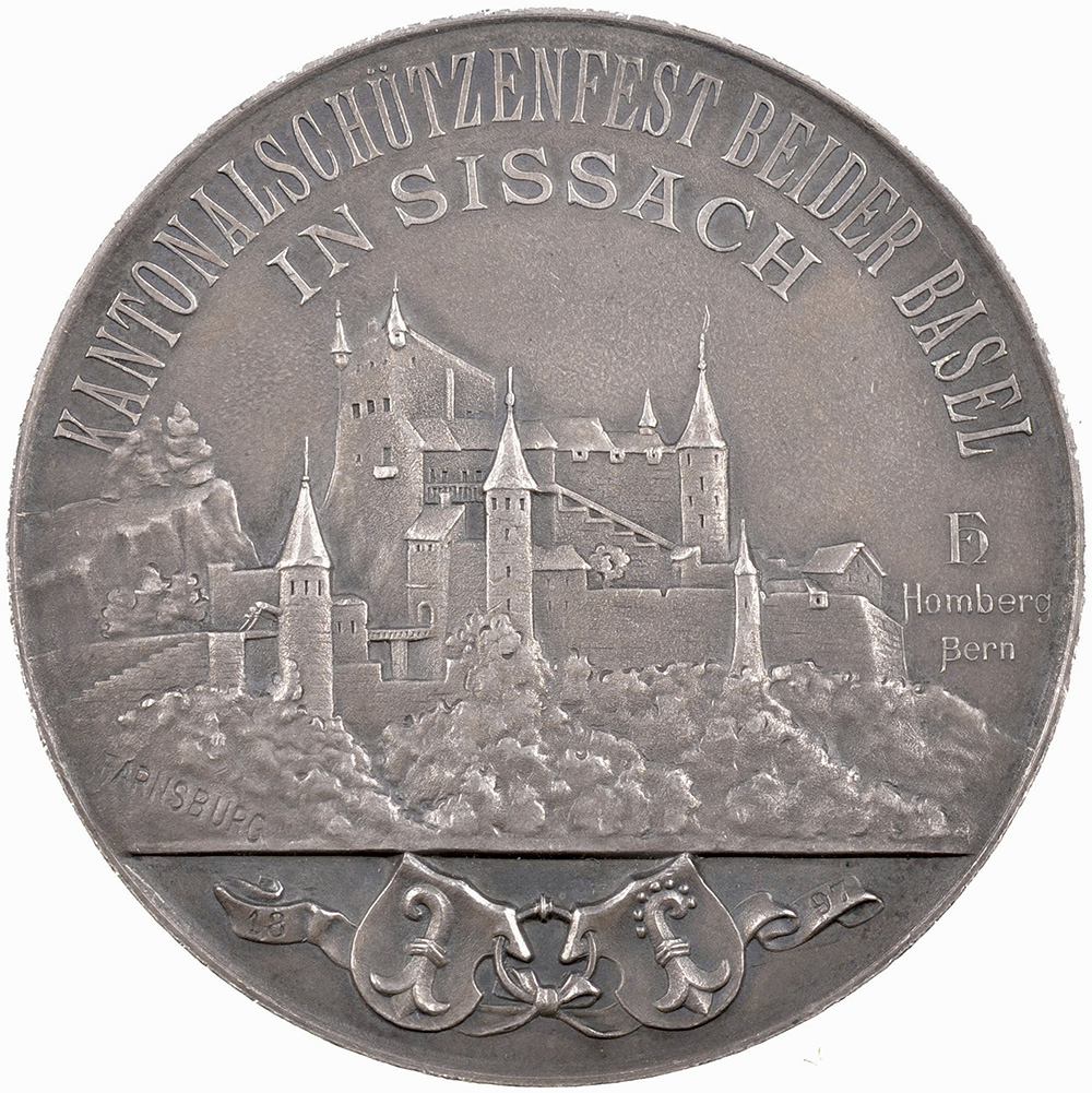 Basel, Sissach,  Kantonales Schützenfest, 1897, unz/stgl, Silber